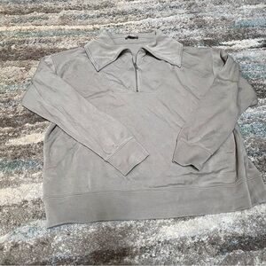 LOFT Women's Beige Zip-Up Sweatshirt